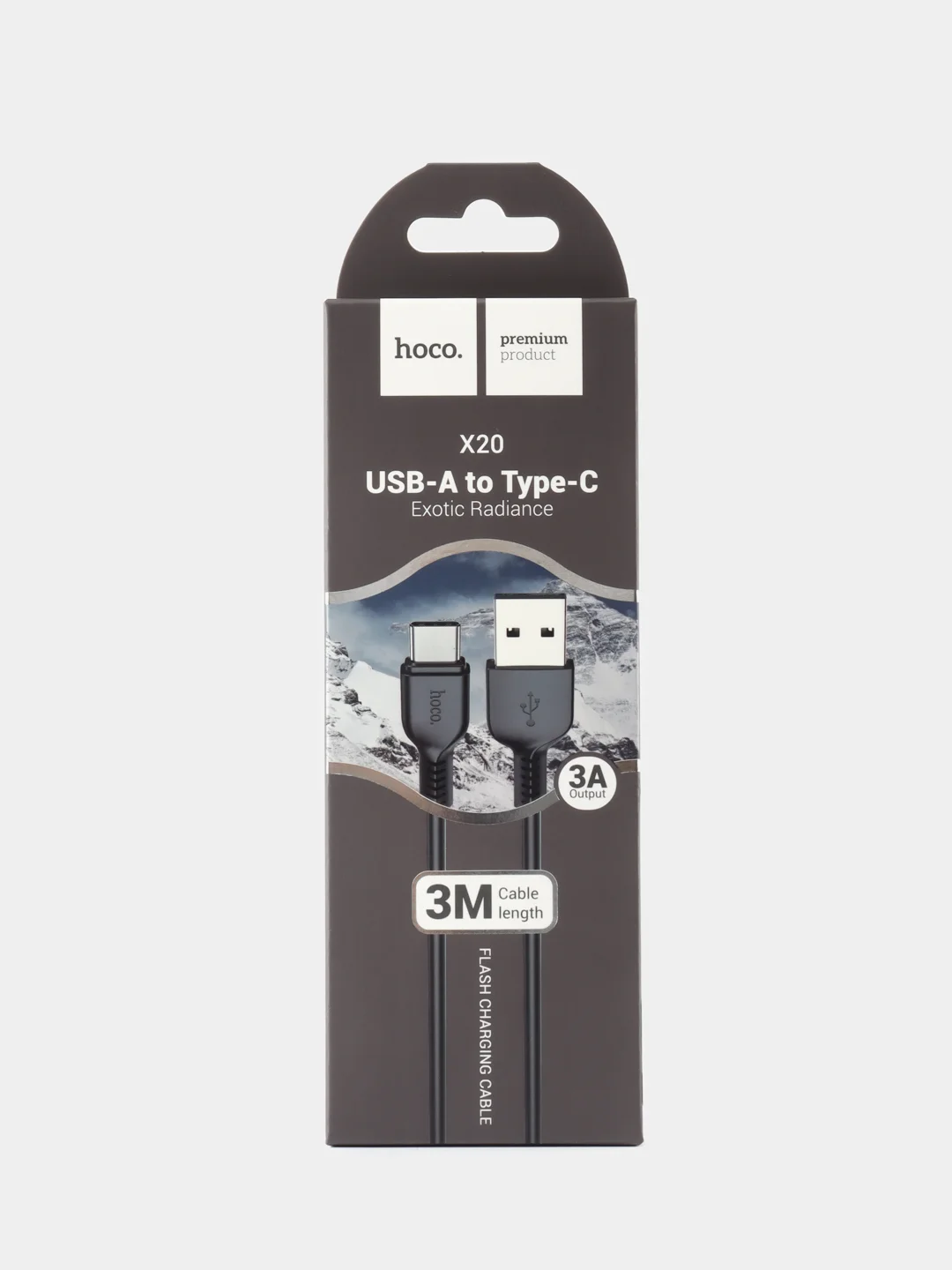 Зарядный кабель силиконовый 3 метра Type-C USB быстрая зарядка 3А hoco, для Андроид
