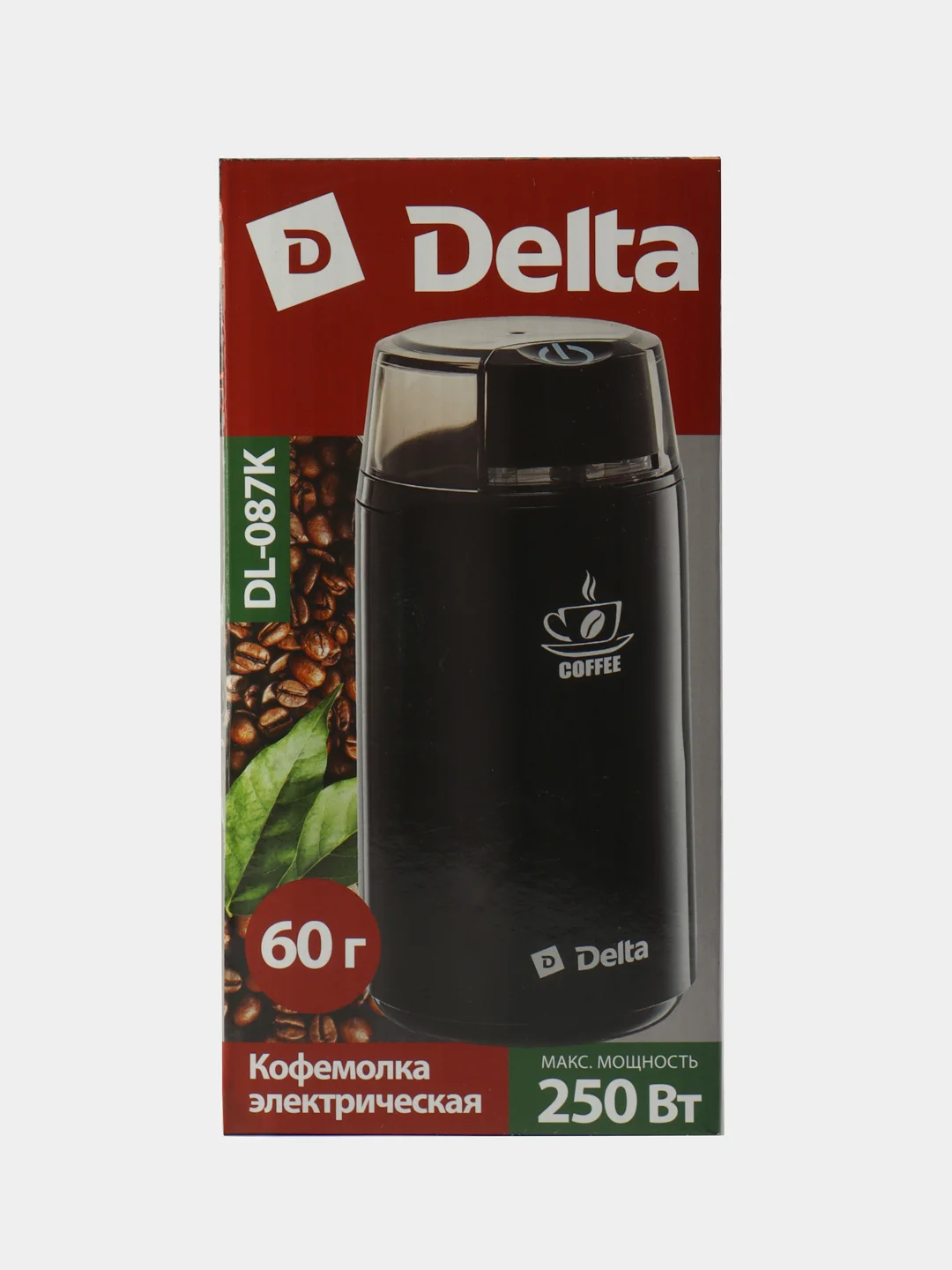 Черный кофемолка электрическая DELTA DL-087К, 250Вт