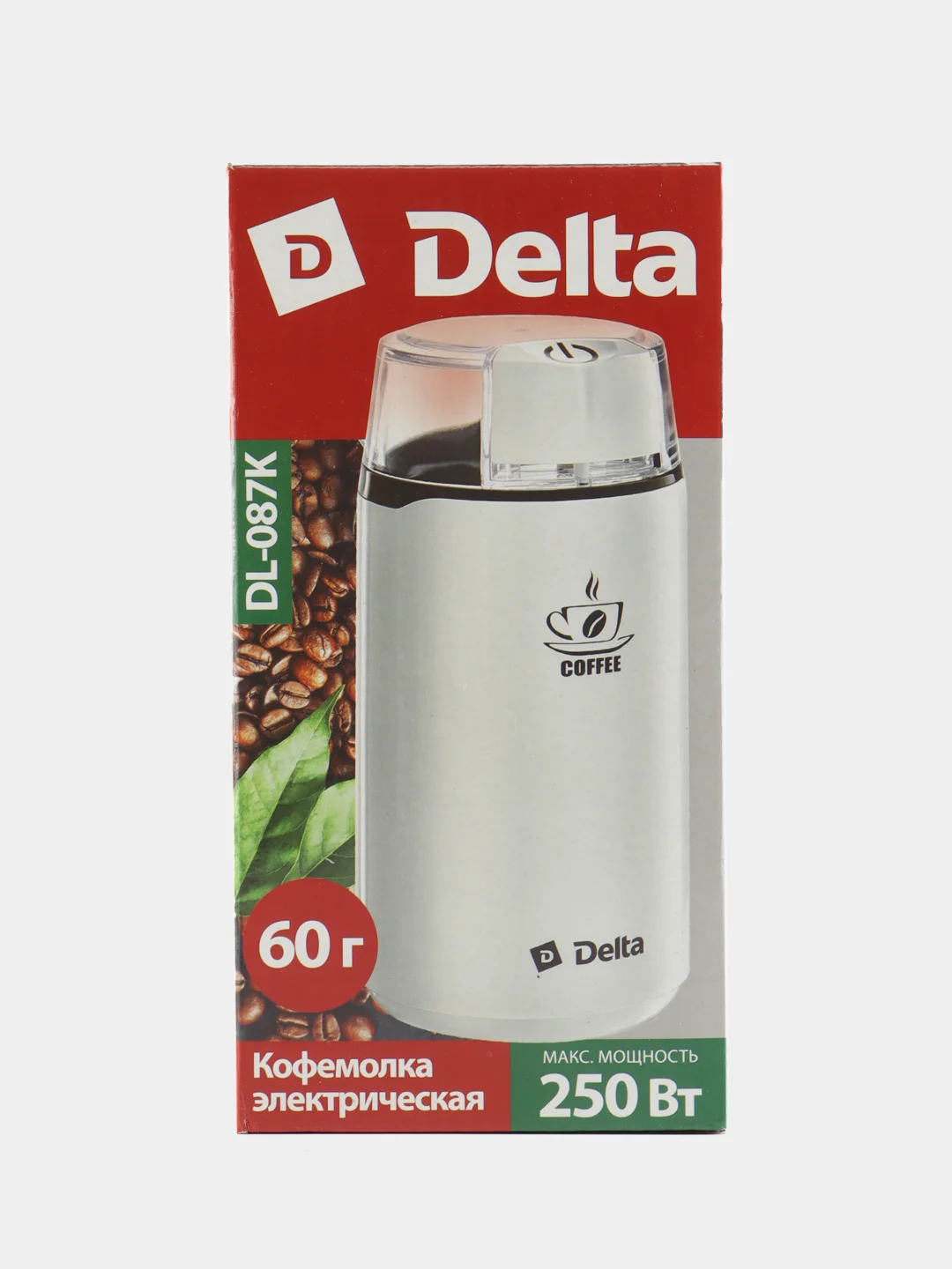 Белый кофемолка электрическая DELTA DL-087К, 250Вт