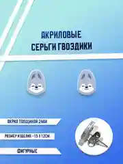 Бирюзовый серьги акриловые, гвоздики