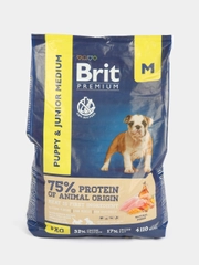 BRIT PREMIUM, Сухой корм с курицей для щенков "Dog Puppy and Junior Medium", 8 кг