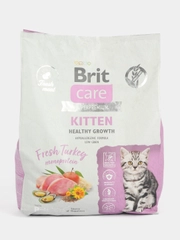 BRIT CARE, Сухой корм с индейкой д/котят, бер.и корм.кош "Cat Kitten Healthy Growth", 7 кг
