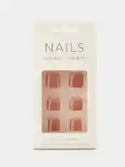 Коралловый меланж накладные ногти педикюр