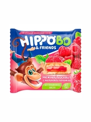Пирожное бисквитное с малиновой начинкой HIPPO BO & FRIENDS, 32 г