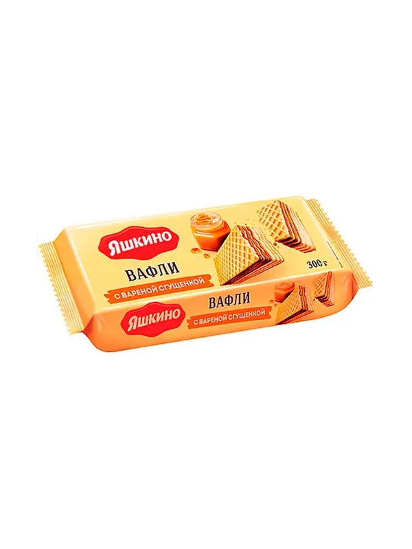 Вафли с вареной сгущенкой Яшкино, 300 г