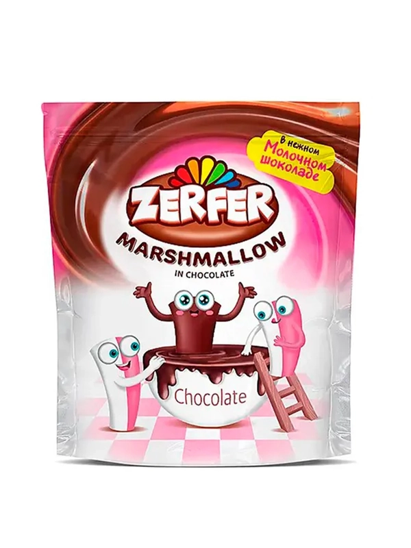 Маршмеллоу в молочном шоколаде ZERFER, клубника - сливки, 80 г