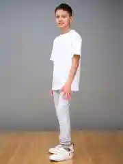 Белый футболка классическая хлопок для девочки и для мальчика