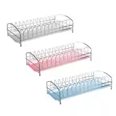 Голубой сушилка для посуды с поддоном металл пластик 40x18x11 см