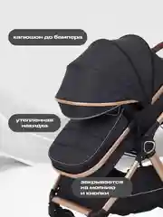 Черный коляска детская с перекидной ручкой RANT ROLLER GOLD 2в1 2024
