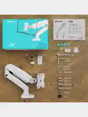 Белый кронштейн для монитора 13"-32" Onkron G80 настольный, до 8 кг, газлифт