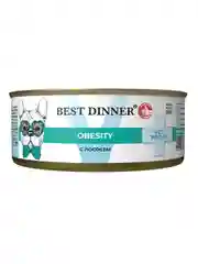 Влажный диетический корм для собак Best Dinner Vet Profi Obesity, с лососем, 12 х 100 г