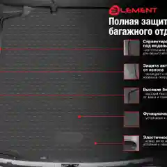 Коврик в багажник подходит для JAECOO J7 2023 - Внедорожник 5 дв. 1шт. (полиуретан)