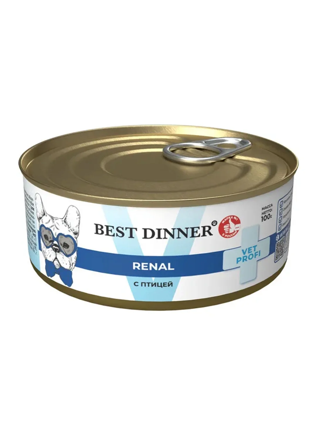 Влажный корм для собак Best Dinner Vet Profi Renal, с птицей, 12 штук по 100 г