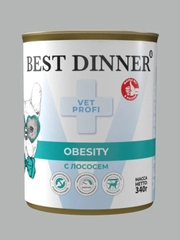 Влажный корм для собак Best Dinner Vet Profi Obesity с лососем, 12 штук по 340 г