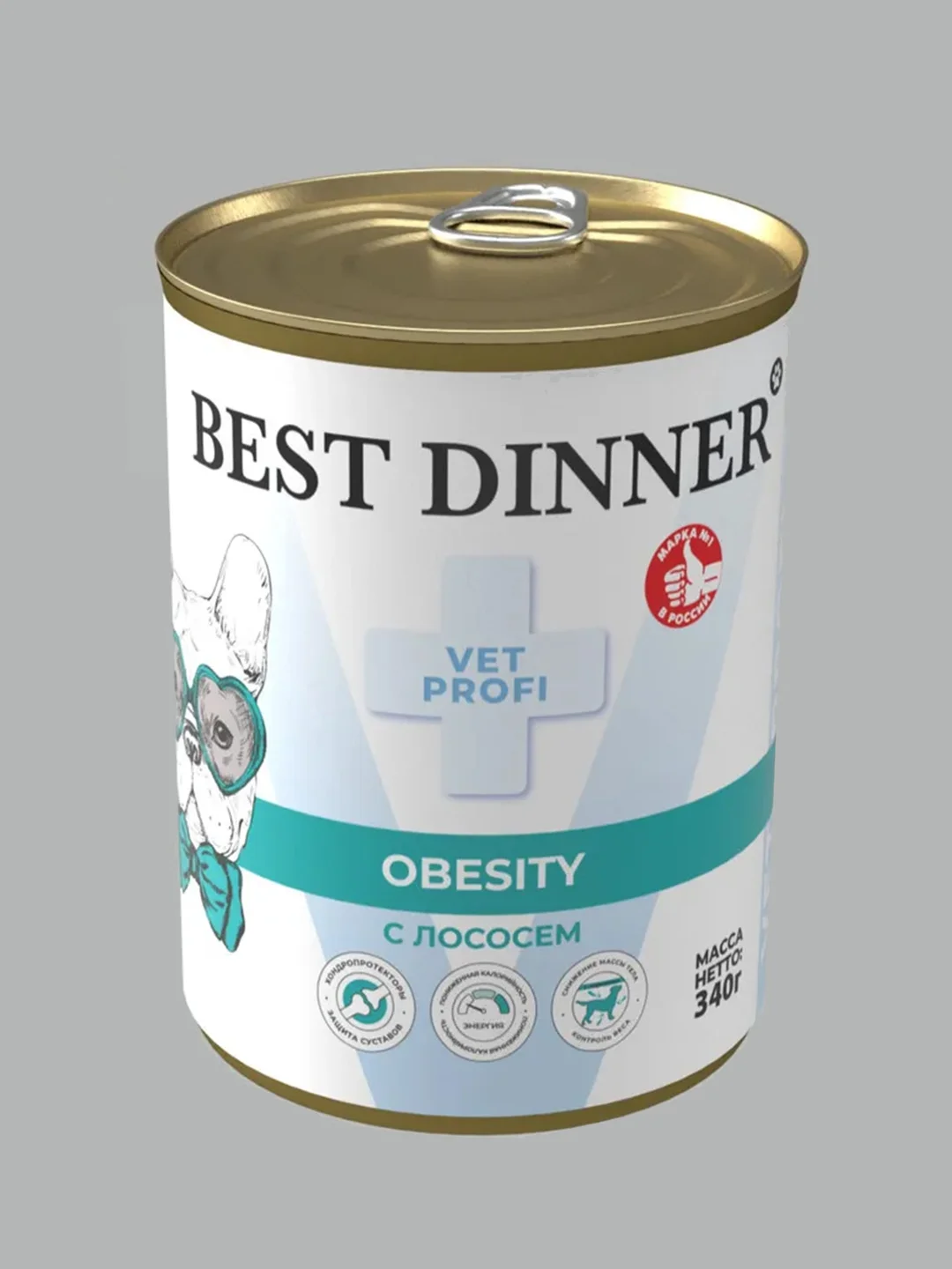 Влажный корм для собак Best Dinner Vet Profi Obesity с лососем, 12 штук по 340 г