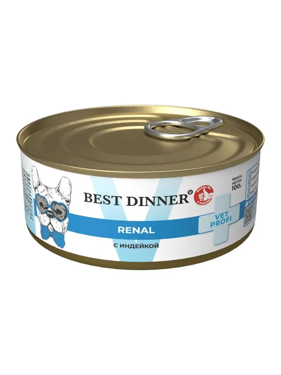 Влажный корм для собак Best Dinner Vet Profi Renal с индейкой, 12 штук по 100 г