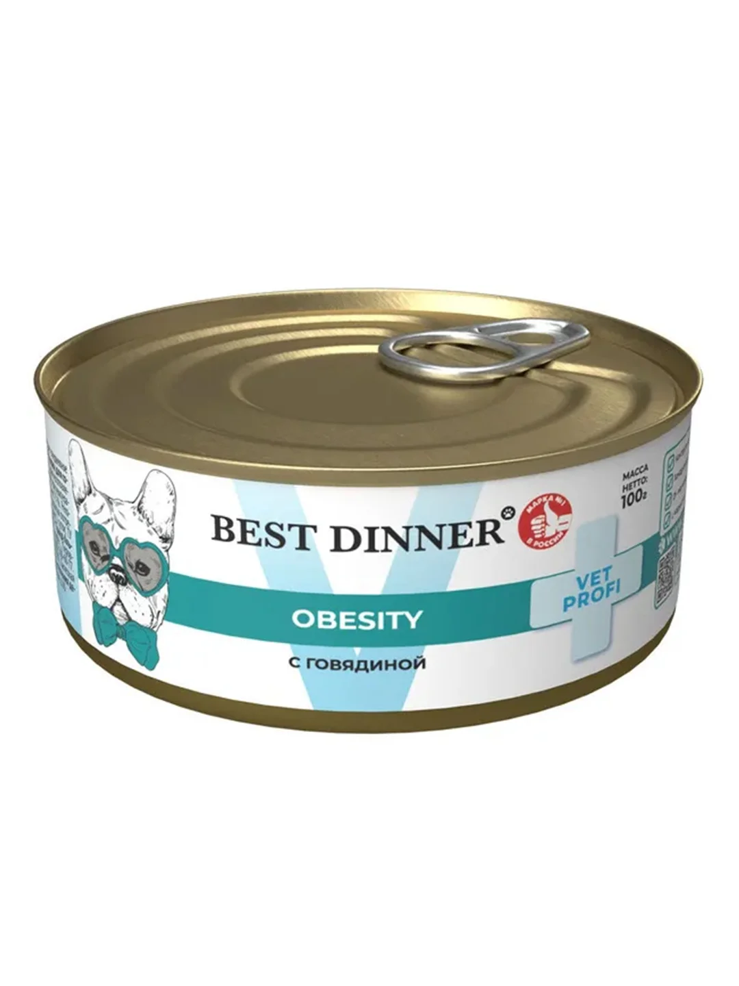Влажный корм для собак Best Dinner Vet Profi Obesity, с говядиной, 12 штук по 100 г