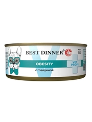 Влажный корм для собак Best Dinner Vet Profi Obesity, с говядиной, 12 штук по 100 г