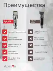 Профессиональная машинка для стрижки Aprilla AHC-5050, нож 45 мм, 6 насадок