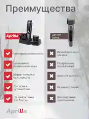 Триммер для бороды и усов, машинка для бриться Aprilla AHC-5018 4 насадки для стрижки
