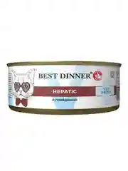Влажный диетический корм для кошек Best Dinner Vet Profi Hepatic, с говядиной, 12 х 100 г