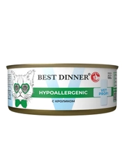 Влажный корм для кошек Best Dinner Vet Profi Hypoallergenic, с кроликом, 12 штук по 100 г