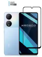 Стекло для Vivo Y100 защитное ROSCO прозрачное с олеофобным покрытием и черной рамкой
