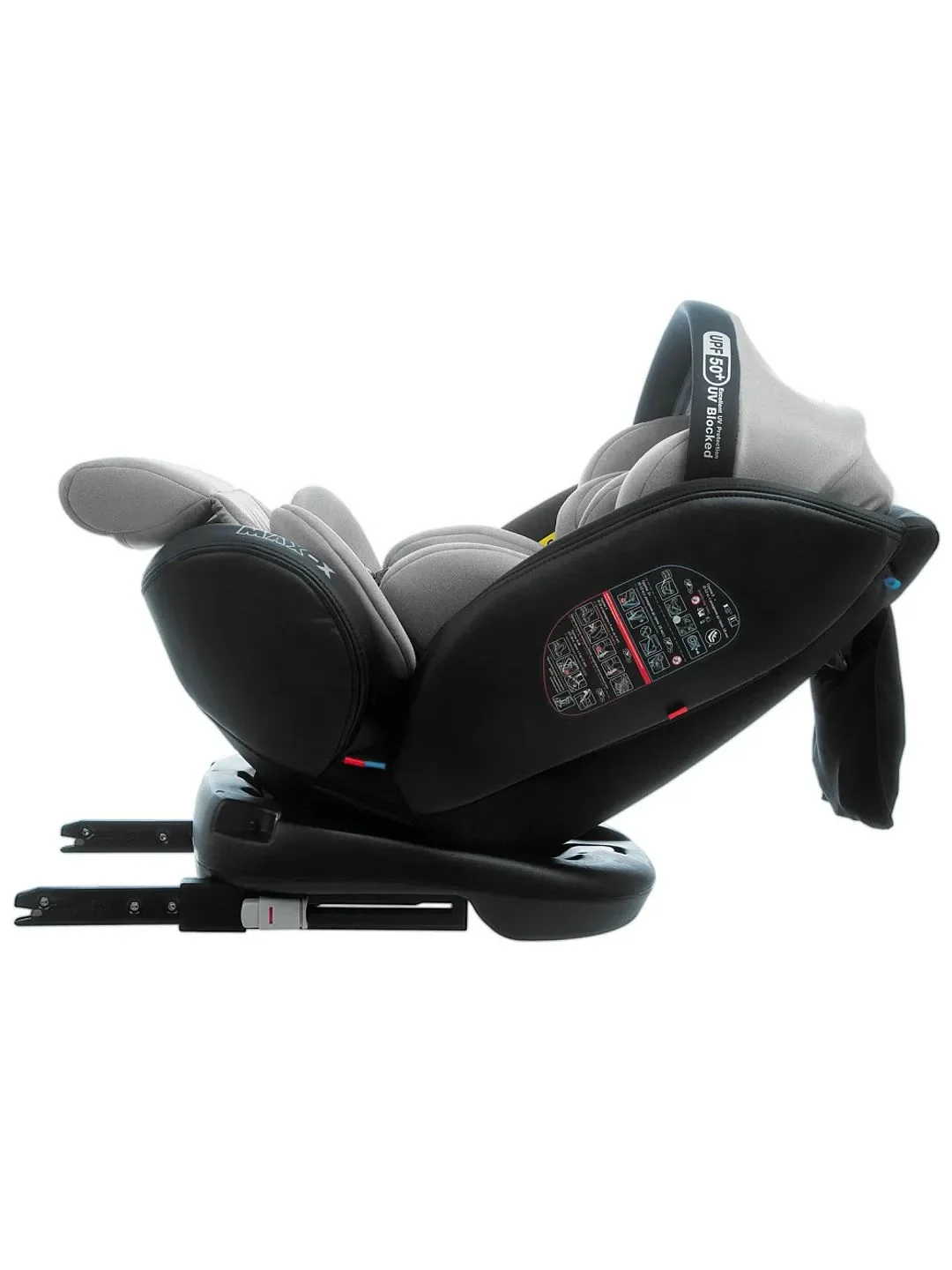 Серый автокресло детское Indigo MAX-X ST-3 Isofix растущее 0-36 кг