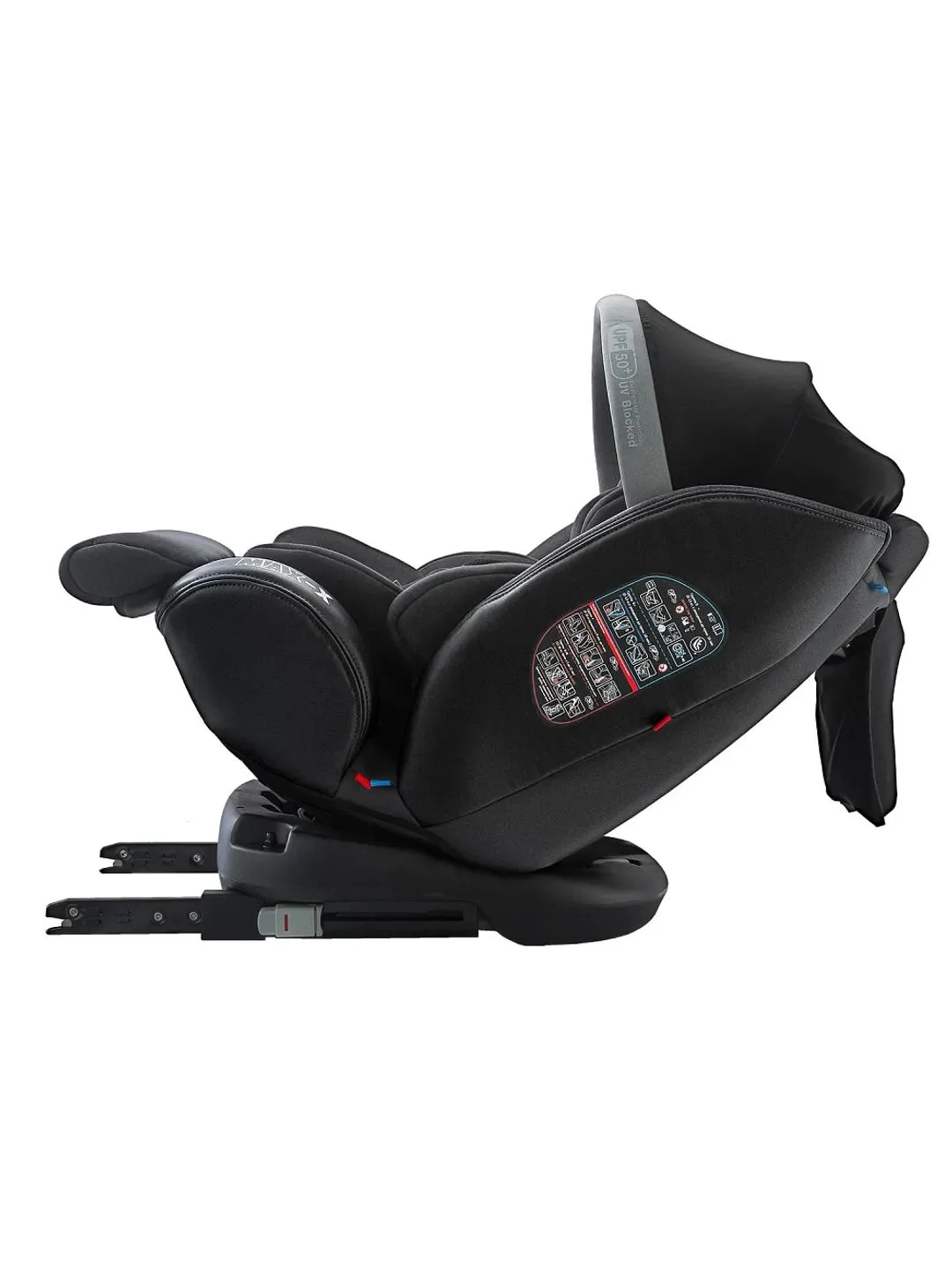 Тёмно-серый автокресло детское Indigo MAX-X ST-3 Isofix растущее 0-36 кг