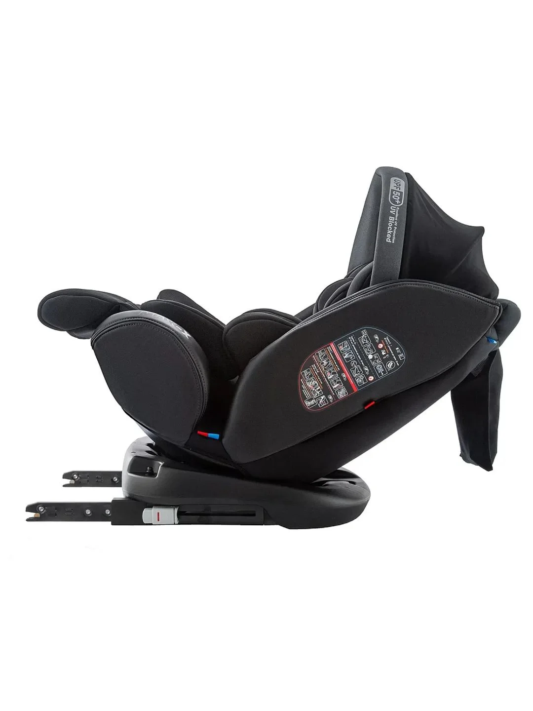 Черный автокресло детское Indigo MAX-X ST-3 Isofix растущее 0-36 кг