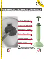 Вантуз для очистки раковины вакуумный сантехнический Best Room