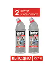 Набор средств для прочистки труб Sanfor от засоров стоков, 2 средства по 1л