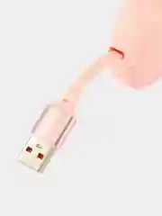 Розовый кабель зарядный iPhone и Type-C/ Шнур для зарядки рулетка универсальный