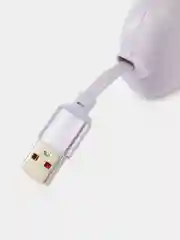 Фиолетовый кабель зарядный iPhone и Type-C/ Шнур для зарядки рулетка универсальный
