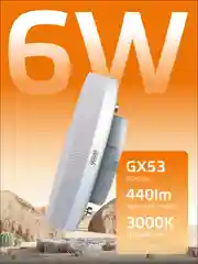 Лампочка светодиодная GX53 6W, 3000K, теплый свет, упаковка 10 шт. Gauss Elementary