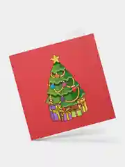 Прозрачный открытки-закрытки "Новогодние ёлки", мини, складные