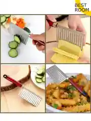 Нож фигурный для нарезки картофеля фри / рифленый нож кухонный / нож волнистый , слайсер