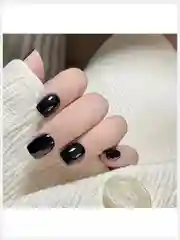Накладные ногти короткие форма Квадрат черные