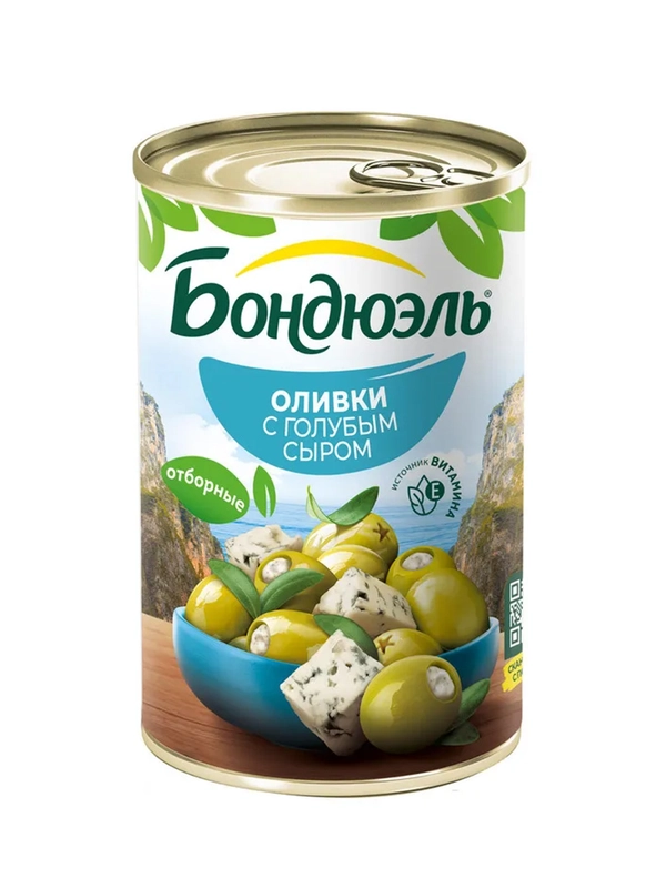 Оливки с голубым сыром Bonduelle Мансанилья, 300 г