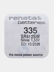 Батарейка Renata 335 (SR512SW, V335), 1.55V, 5.5 mAh, Япония, 1 штука