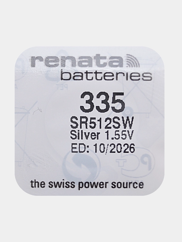 Батарейка Renata 335 (SR512SW, V335), 1.55V, 5.5 mAh, Япония, 1 штука