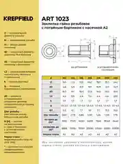 Серебряный заклепка резьбовая Нержавеющая с потайным бортиком М6Х16 ART 1023 А2 20 шт