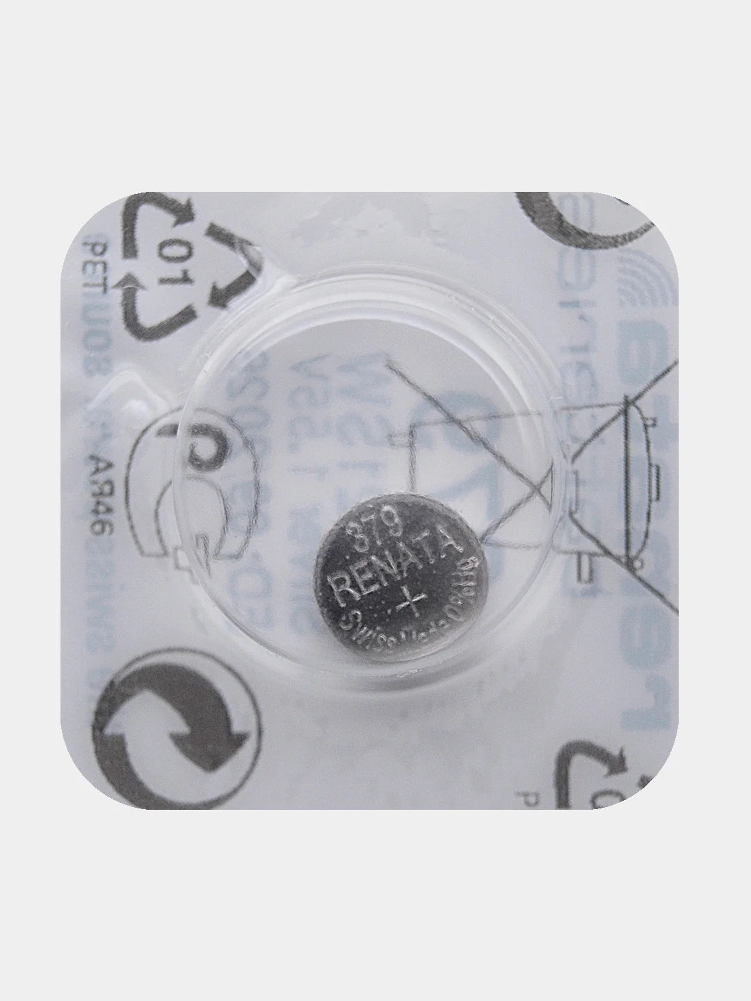 Батарейка Renata 379 (SR521SW, V379), 1.55V, 16 mAh, Швейцария, 1 штука
