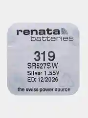 Батарейка Renata 319 (SR527SW, V319), 1.55V, 21 mAh, Швейцария, 1 штука