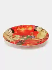 Поднос пластиковый круглый новогодний