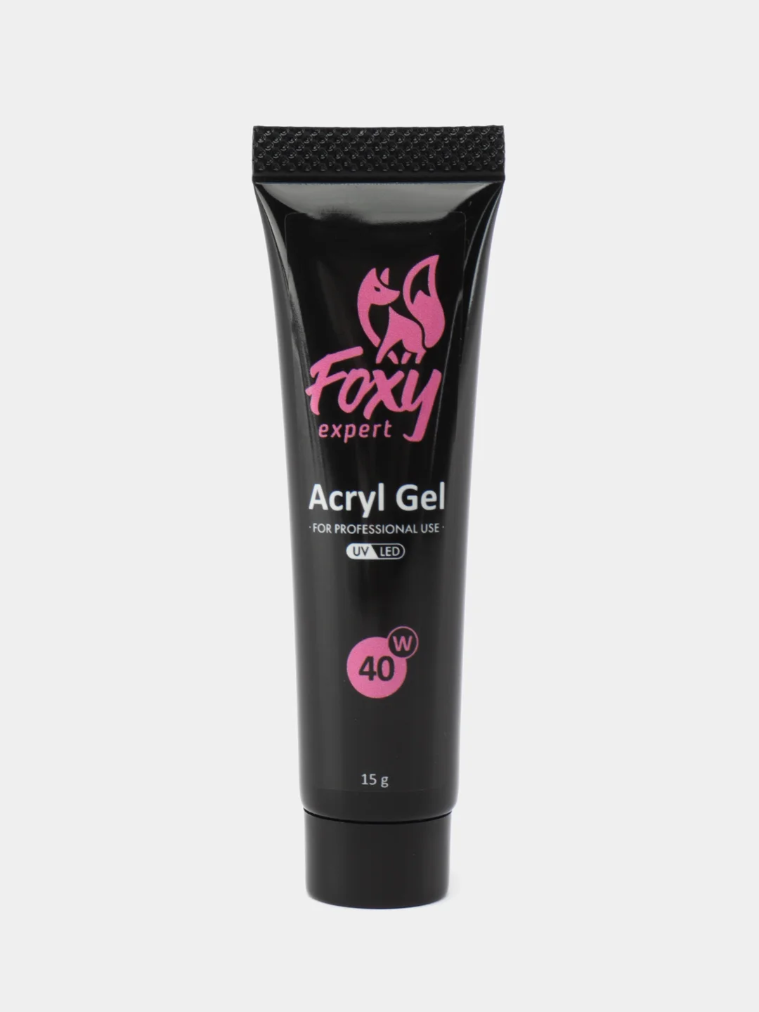Розовый акрил-гель (Acryl gel) полигель FOXY EXPERT для наращивания ногтей, цветной