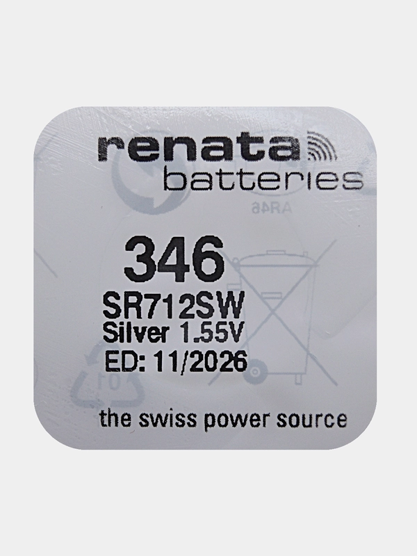 Батарейка Renata 346 (SR712SW, V346), 1.55V, 10 mAh, Япония, 1 штука