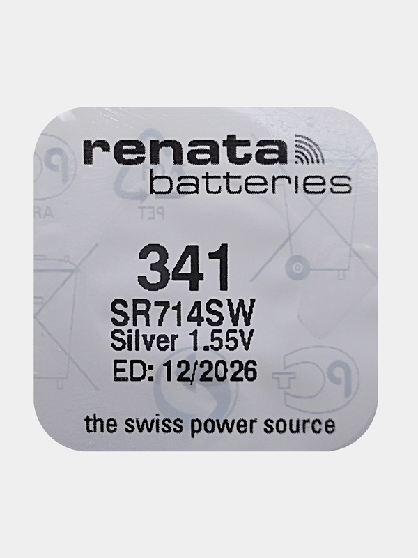 Батарейка Renata 341 (SR714SW, V341), 1.55V, 15 mAh, Швейцария, 1 штука