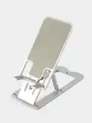 Серый металлик держатель телефона настольный складной/ Держатель смартфона настольный металлический