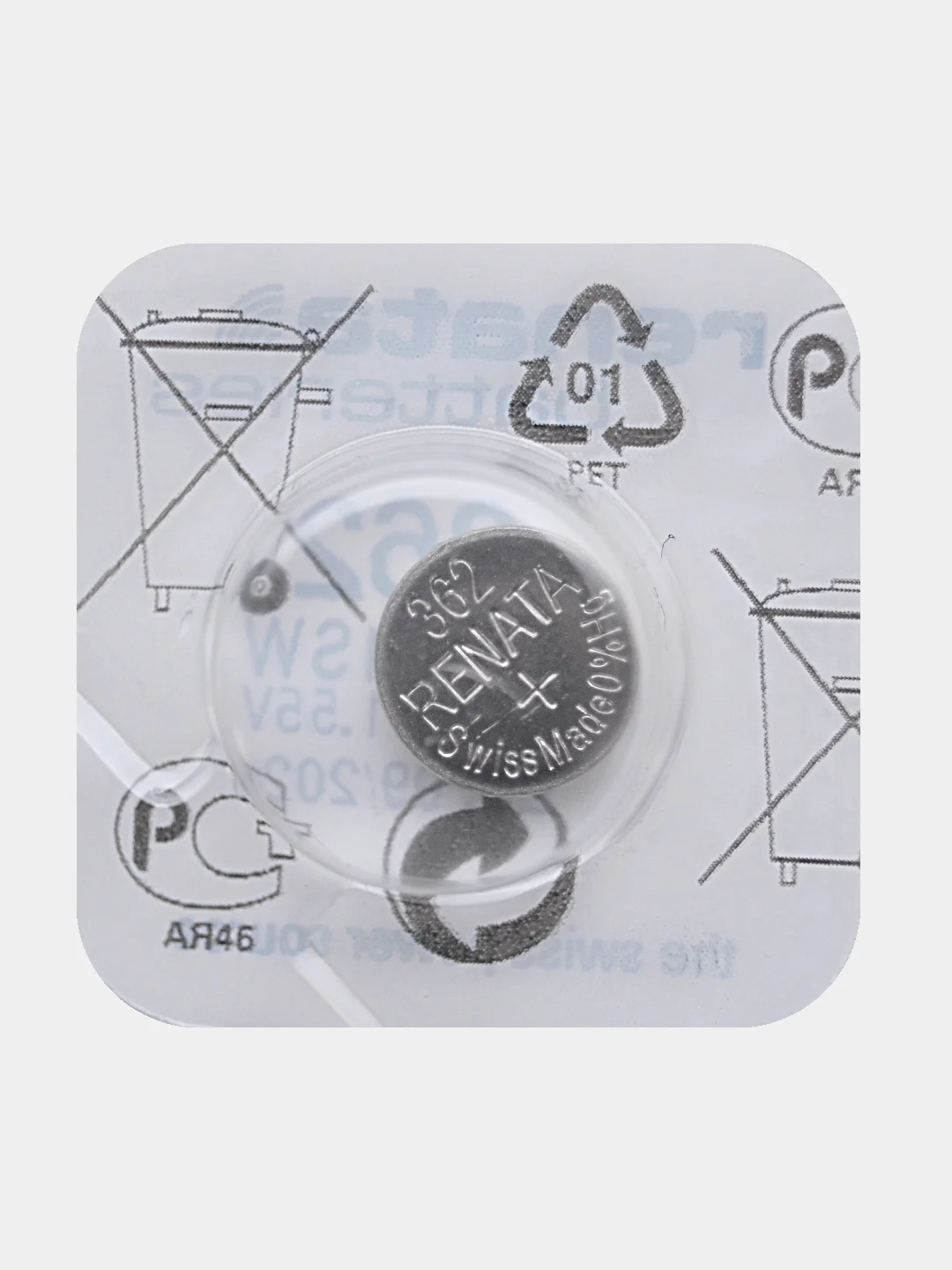 Батарейка Renata 362 (SR721SW, V362), 1.55V, 23 mAh, Швейцария, 1 штука